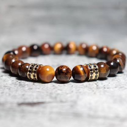 Pulseira Onyx & Tiger’s Eye Premium – O Poder da Elegância Bruta