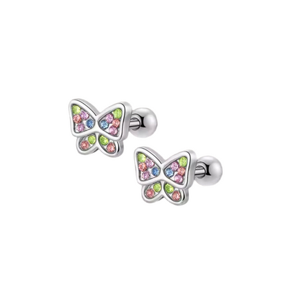 Brincos de Aço Inoxidável 316L,Hipoalergénico - Borboleta