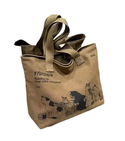 Saco Compras Estampado Gatos