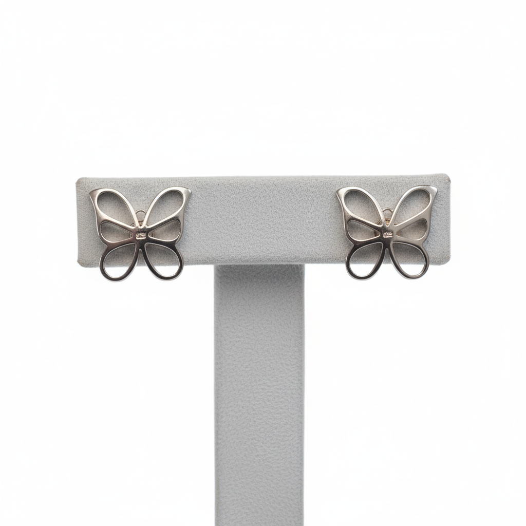 Boucles d'oreilles pour femme en argent 925, papillon Tiffany&Co