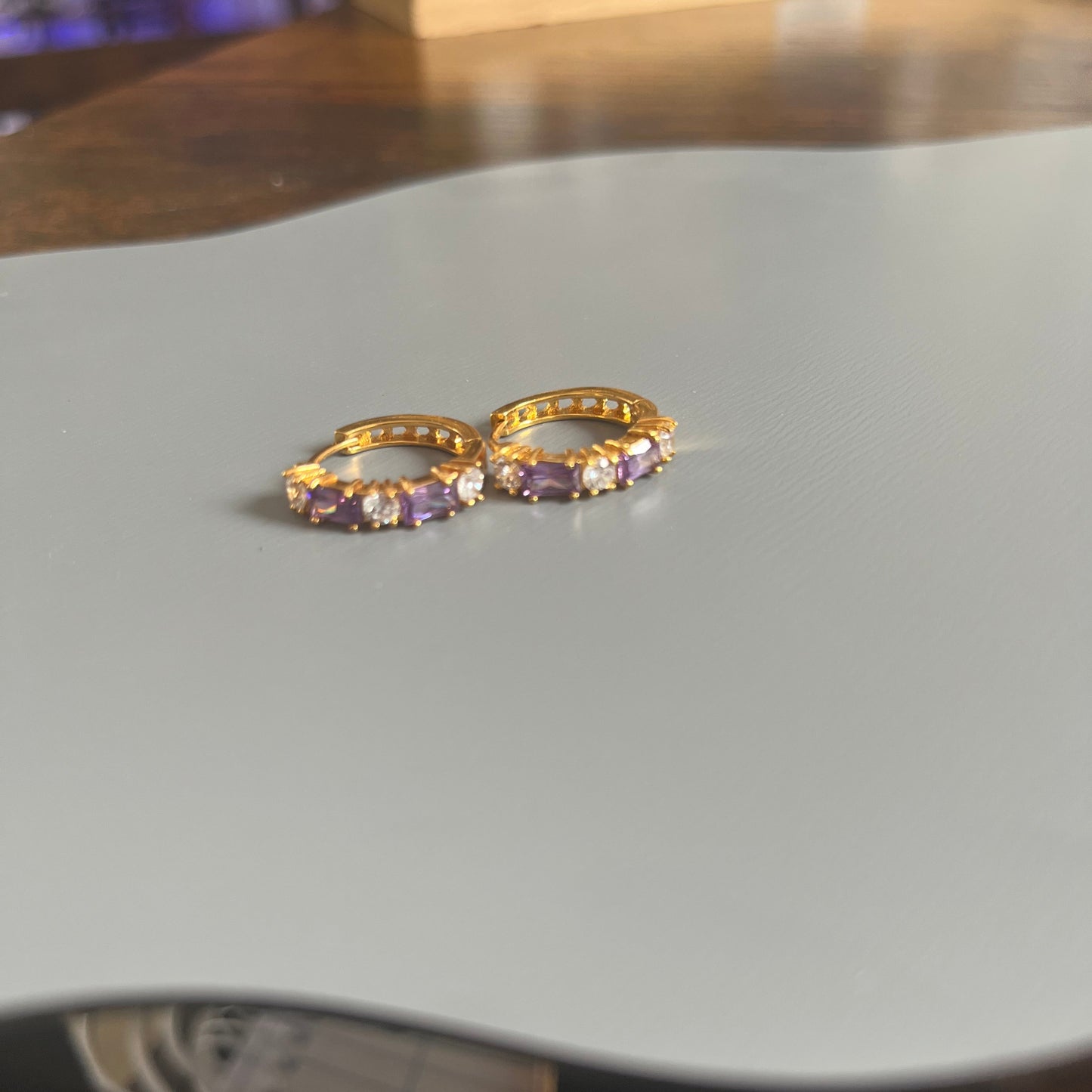 Argolas em Ouro Laminado 14K com Zircões Duas Cores