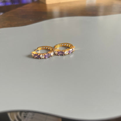 Argolas em Ouro Laminado 14K com Zircões Duas Cores