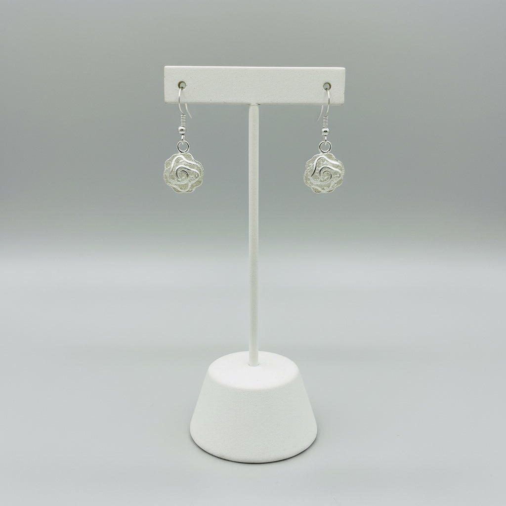 Boucles d'oreilles pour femme en argent 925, fleur