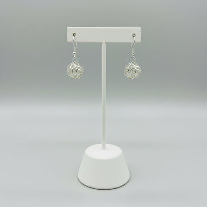 Boucles d'oreilles pour femme en argent 925, fleur