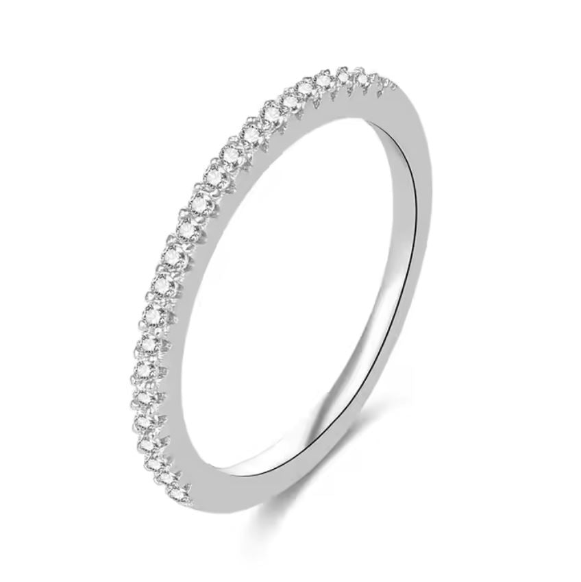 Stainless Steel Ring with Zirconia Size 6.5