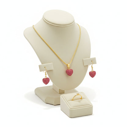 Ensemble Bébé Fille, 3 Pièces Cœur