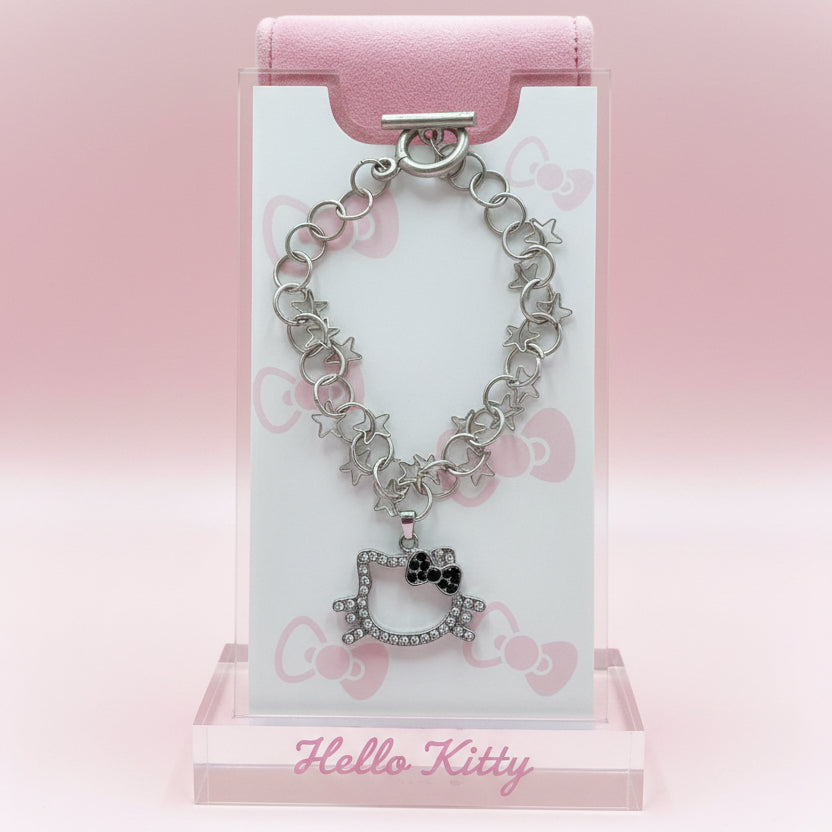 Bracelet enfant en argent, Hello Kitty Noir