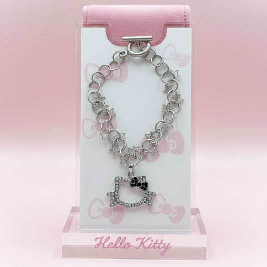 Pulseira de Criança em Prata, Hello Kitty Preto