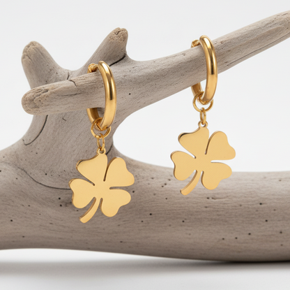 Boucles d'oreilles Trèfle Gold Steel – Design géométrique avec finition premium