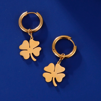 Boucles d'oreilles Trèfle Gold Steel – Design géométrique avec finition premium