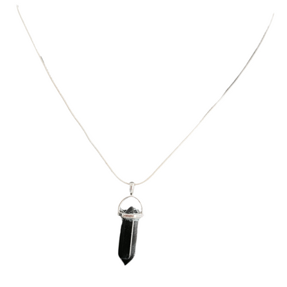 Colar de Homem em Prata, Obsidiana Negra