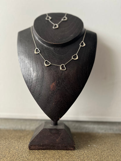 Conjunto Colar e Pulseira, Tiffany em Prata