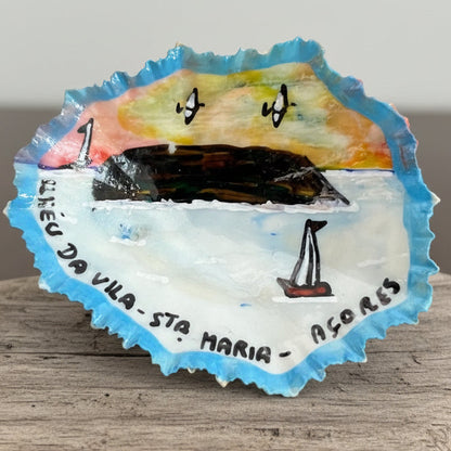 Íman de Lapa Pequena Pintado à Mão - Carlos Pereira (Ilhéu da Vila, Santa Maria, Açores)