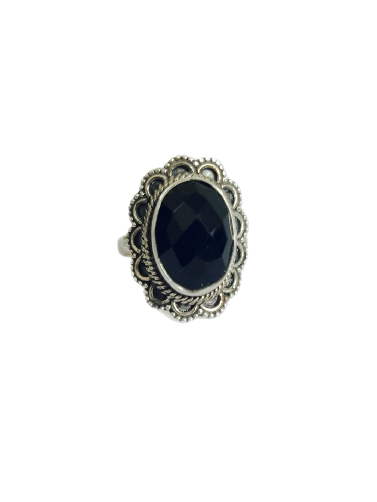 Anel Prata 925 Pedra Natural Ônix