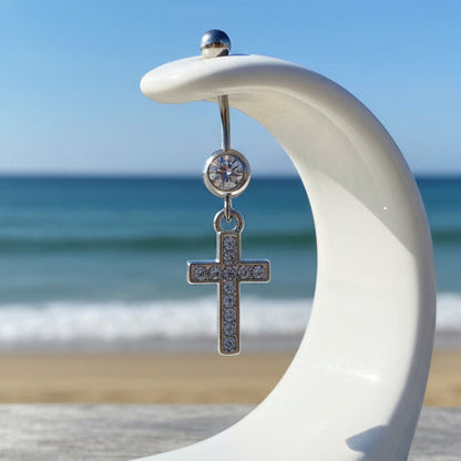 Piercing de Umbigo Cross Premium – Engenharia de Precisão e Luxo Acessível