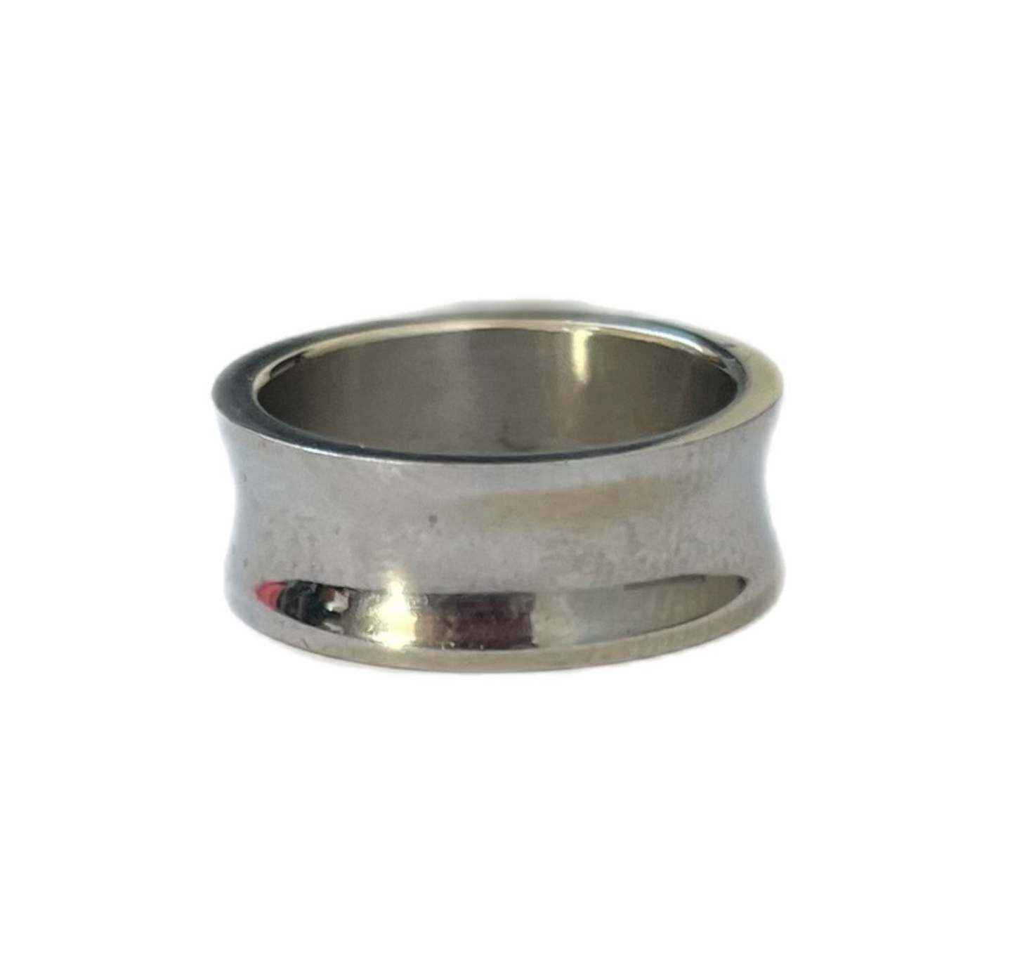 Anel de Homem Largo em Aço Inoxidável