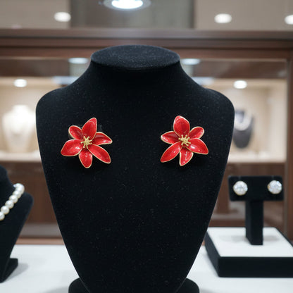 Boucles d'oreilles fleur pour femme en cuivre, hypoallergéniques