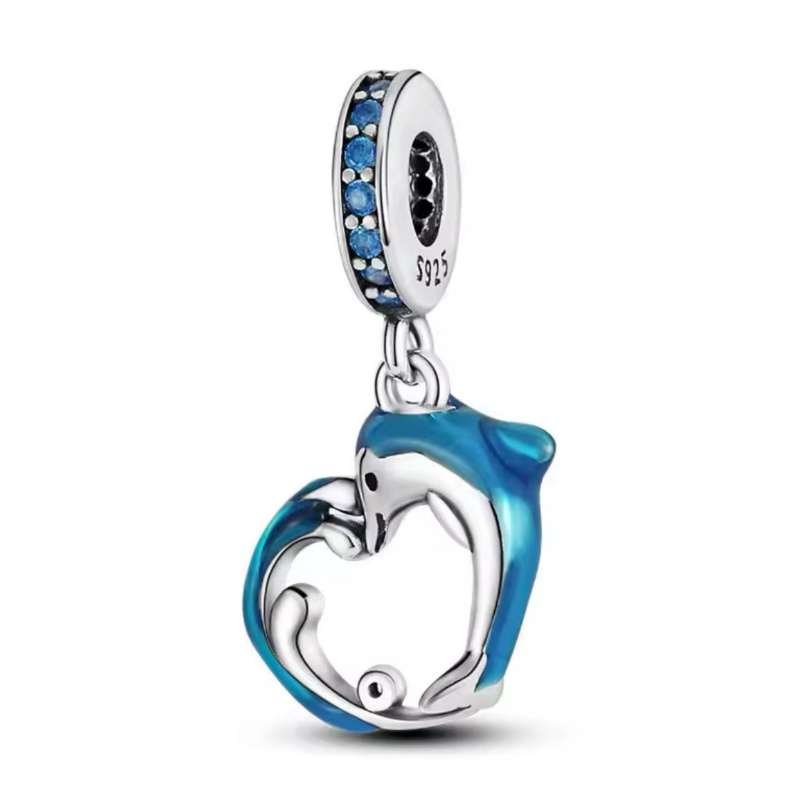 Conta em Prata 925, Golfinho e Onda