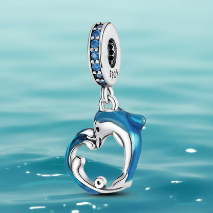 Conta em Prata 925, Golfinho e Onda