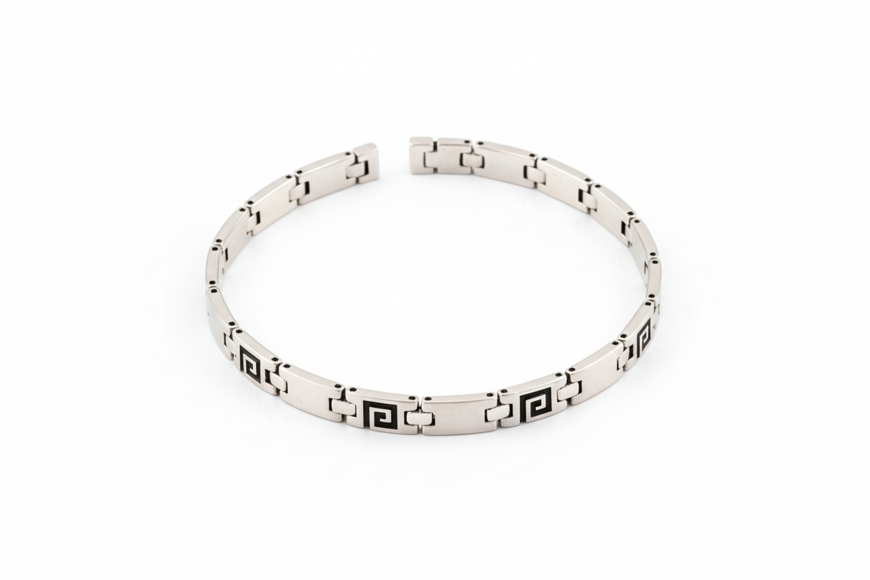 Pulseira em Aço Inoxidável, Magnética Terapêutica Labirinto