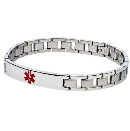 Pulseira em Aço Inoxidável, Alerta Médica