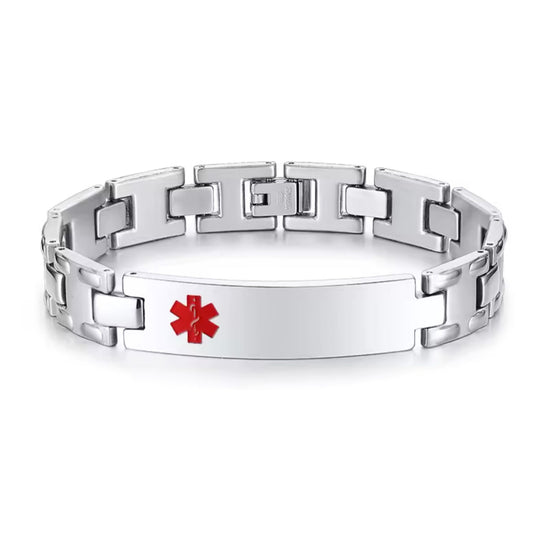 Pulseira em Aço Inoxidável, Alerta Médica