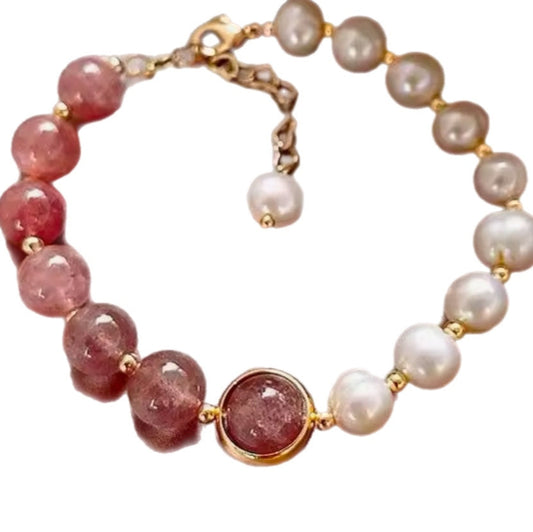 Pulseira de Senhora, Água Doce Cristal Rosa