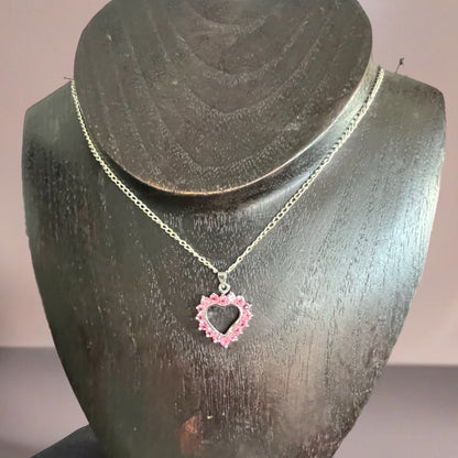 Colar de Criança, Coração Zircônia Rosa