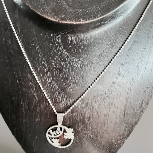 Colar de Senhora em Aço Inoxidável, Medalhão Família