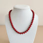 Collier pour femme, perles rouges
