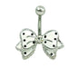 Piercing de Umbigo em Aço Inoxidável, Laço Branco
