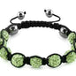 Pulseira Shambala Verde com Cristais, Hematite
