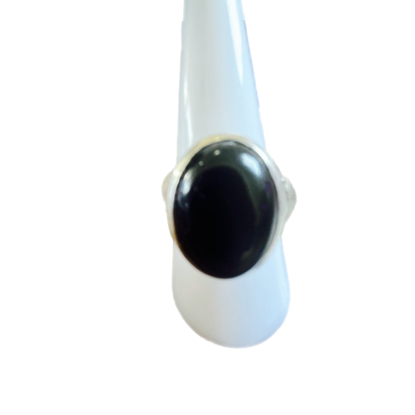 Anel de Prata com Pedra Natural Ônix T:9,5