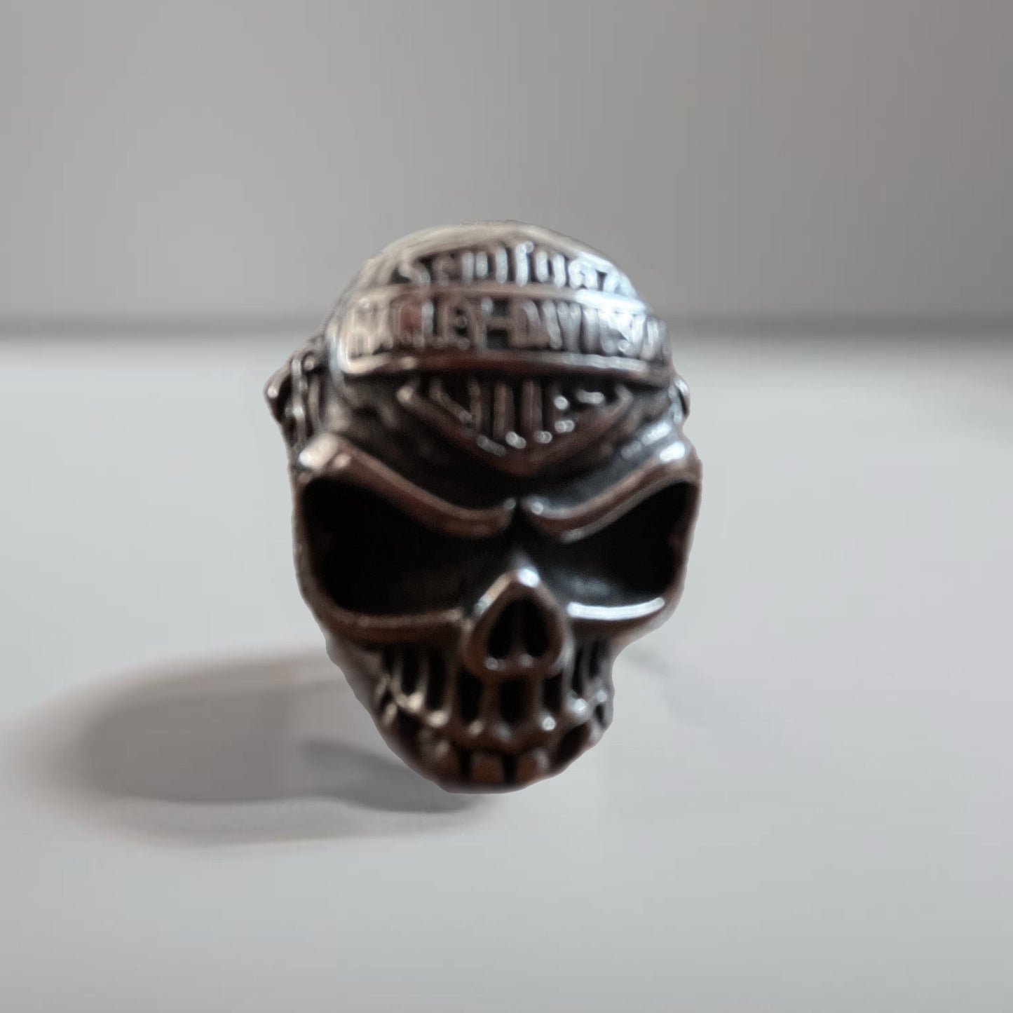 Anel de Homem em Aço Inoxidável 316L, Harley D. Caveira