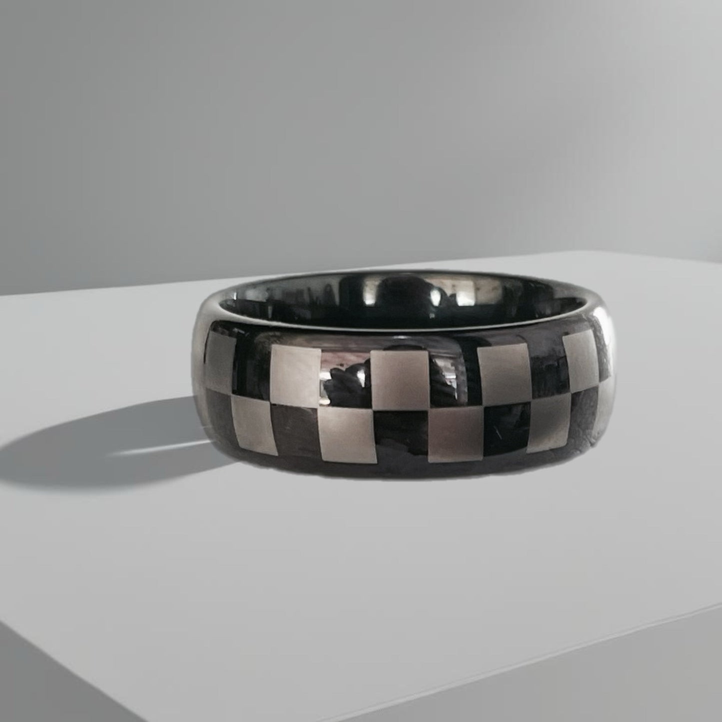 Anel de Homem em Aço Inoxidável, Xadrez