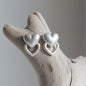 Boucles d'oreilles pour femme en argent 925, deux cœurs