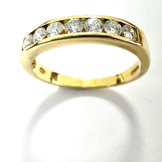 Anel de Senhora Laminado a Ouro com Zircónias