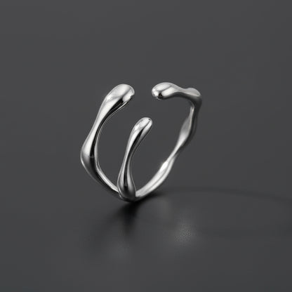 Bague pour Femme en Acier Inoxydable 316L, Créative et Ajustable