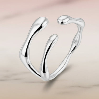 Bague pour Femme en Acier Inoxydable 316L, Créative et Ajustable
