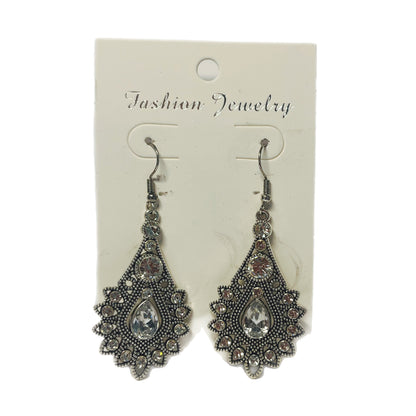 Brincos Boho Estilo Indiano na Cor Ouro Antigo com Pedras Azuis