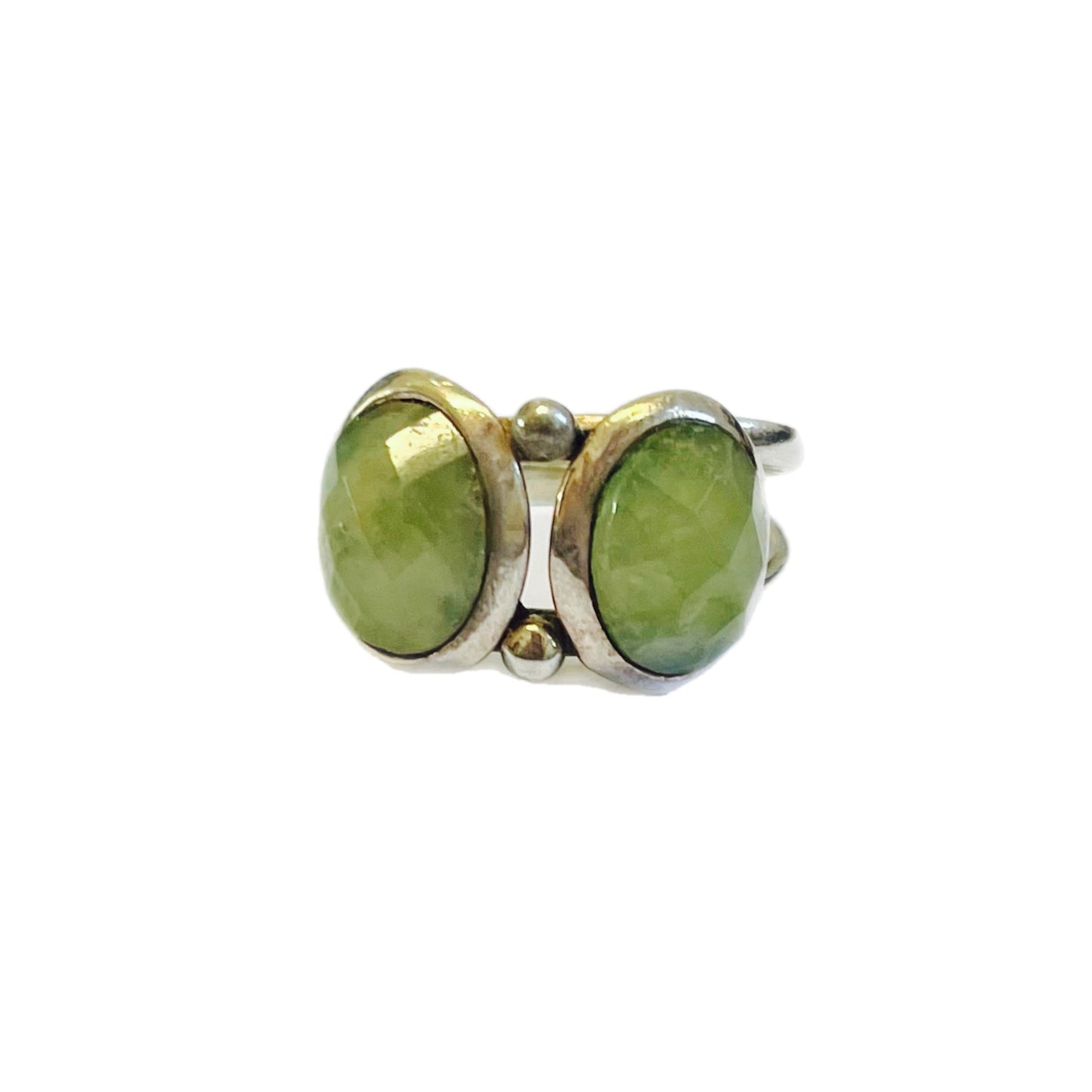Bague Femme en Argent 925 avec Pierre Naturelle Prehnite T = 8
