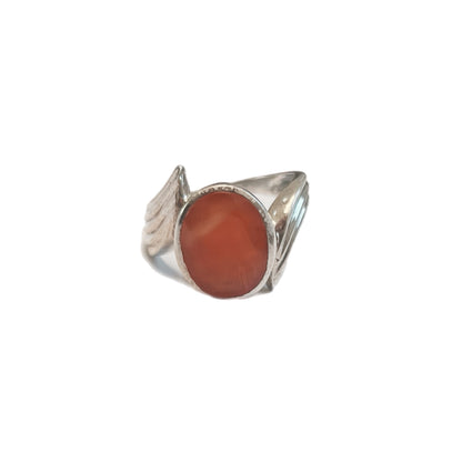 Anel de Senhora em Prata 925 com Pedra Natural Cornalina