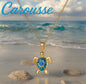 Colar de Senhora com Pingente de Tartaruga Azul em Aço Inoxidável