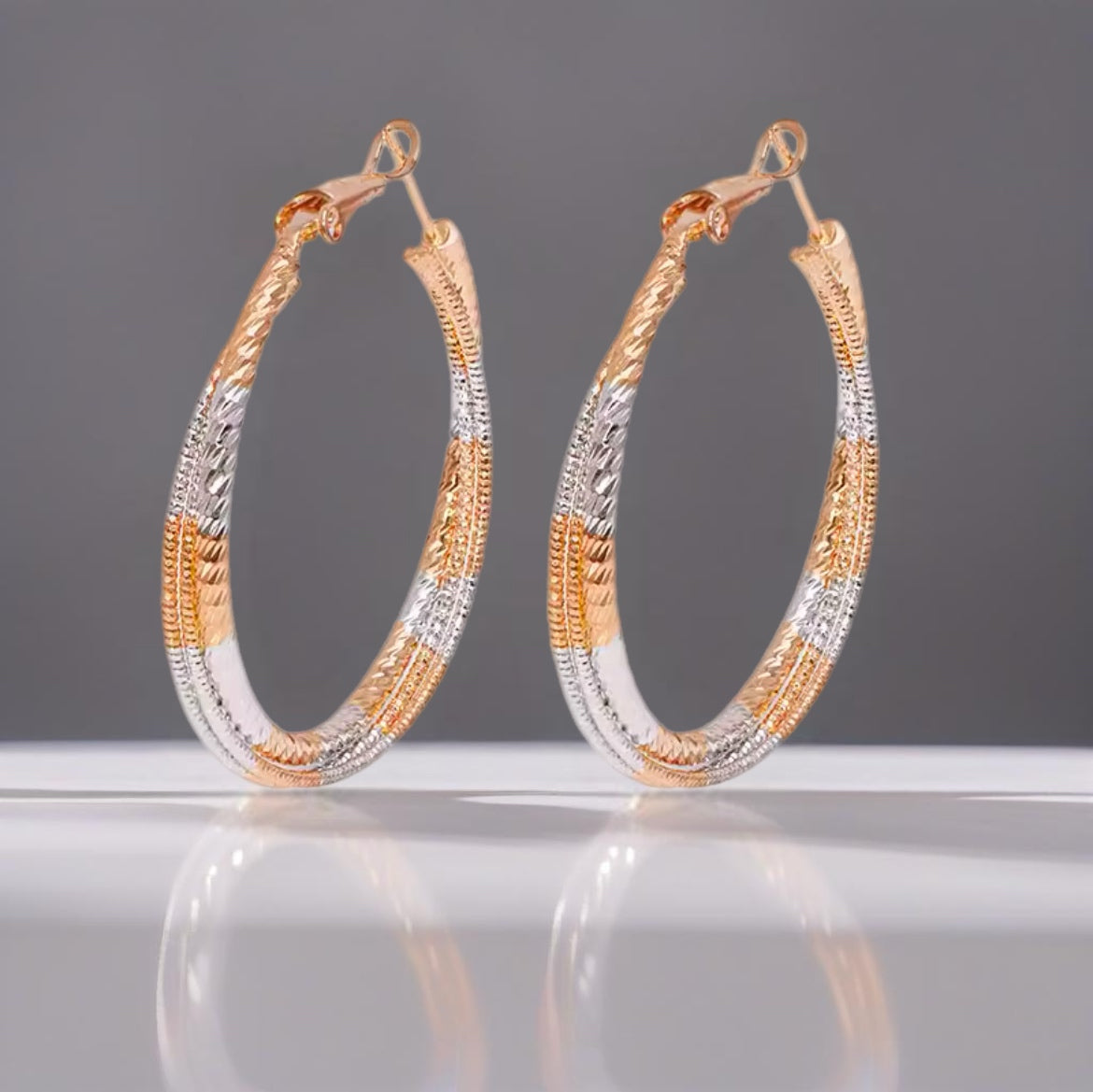 Argolas de Senhora em Ouro Laminado 18k, 3 Camadas