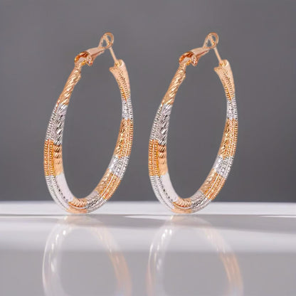 Argolas de Senhora em Ouro Laminado 18k, 3 Camadas