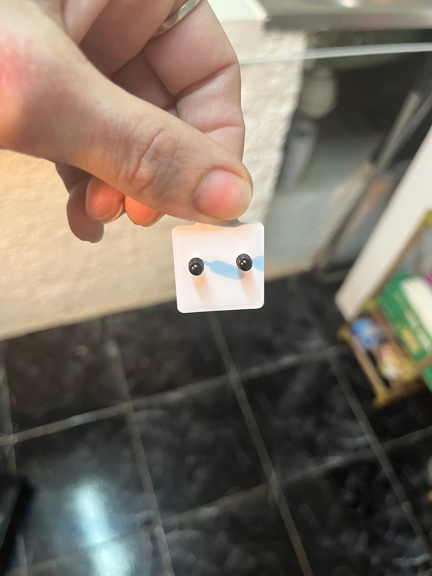 Brincos de Homem Tipo Piercing em Aço Inoxidável Preto