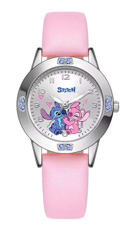 Relógio de Criança Quartzo do Lilo&Stitch em Couro e Aço Inoxidável