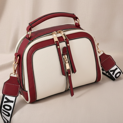 Mala Crossbody Urban Chic – Contraste Bordeaux & White
