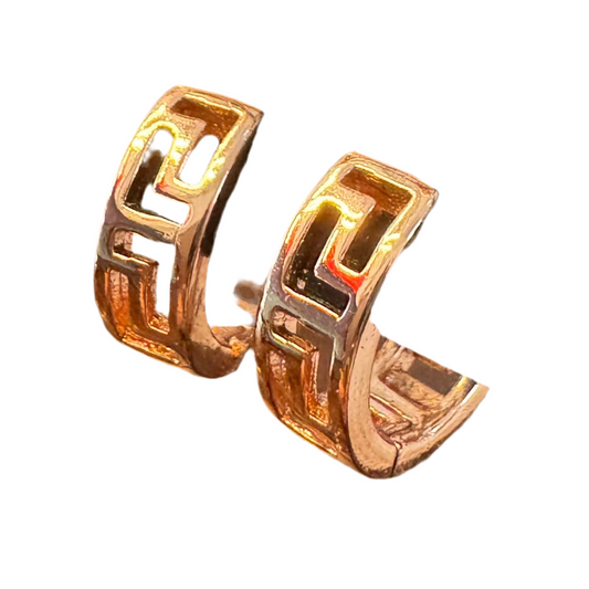 Argolas Pequenas em Ouro Rosa Laminado 10K, Tipo Versace