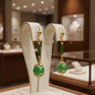 Boucles d'oreilles pour femme en or laminé 14 carats avec pierres de péridot